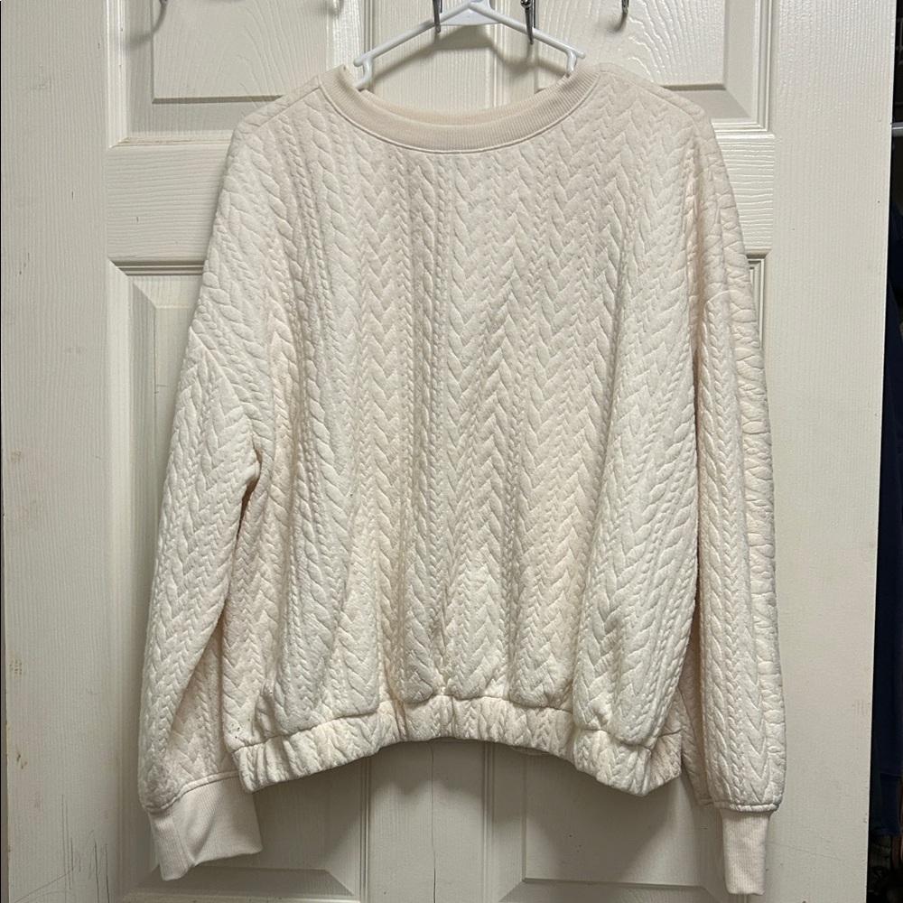 a new day Off-White Quilted Women's Sweater